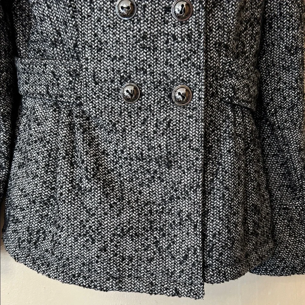Pink Envelope Black and WhiteTweed Pea Coat size M - Picture 3 of 12